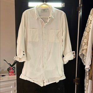 White Button-Up Jumpsuit